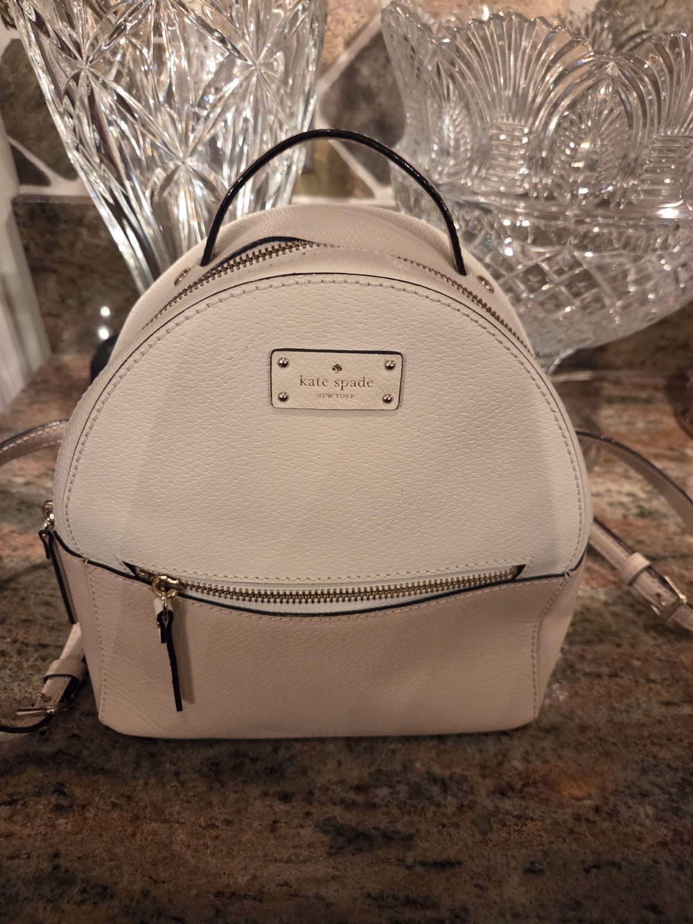 Kate Spade Cream And Beige Leather Mini Backpack